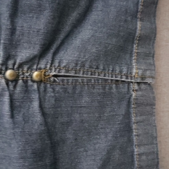 DKNY Ruched skirt women's sz 3 jean unique ruched back 5" back slit Sexy… - Picture 12 of 16